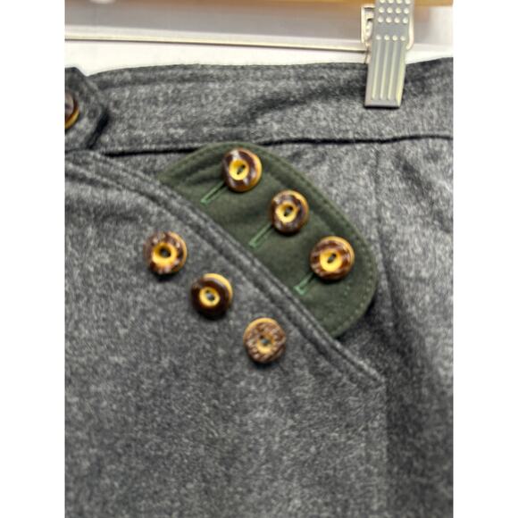 Lodenfrey Austrian Wool Skirt Gray Trim Button Detail Lined 70% Wool Size 38 (6) - Picture 4 of 11